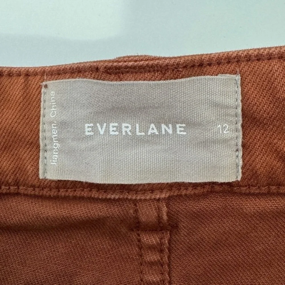 Everlane‎ Straight Leg Crop Pants Size 12 Rusty Brown Minimalist Casual Chic